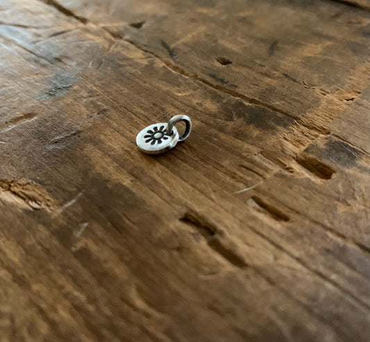 Lil' Sun Pendant- Handmade. Oxidized Fine Silver. Design Your Own Series
