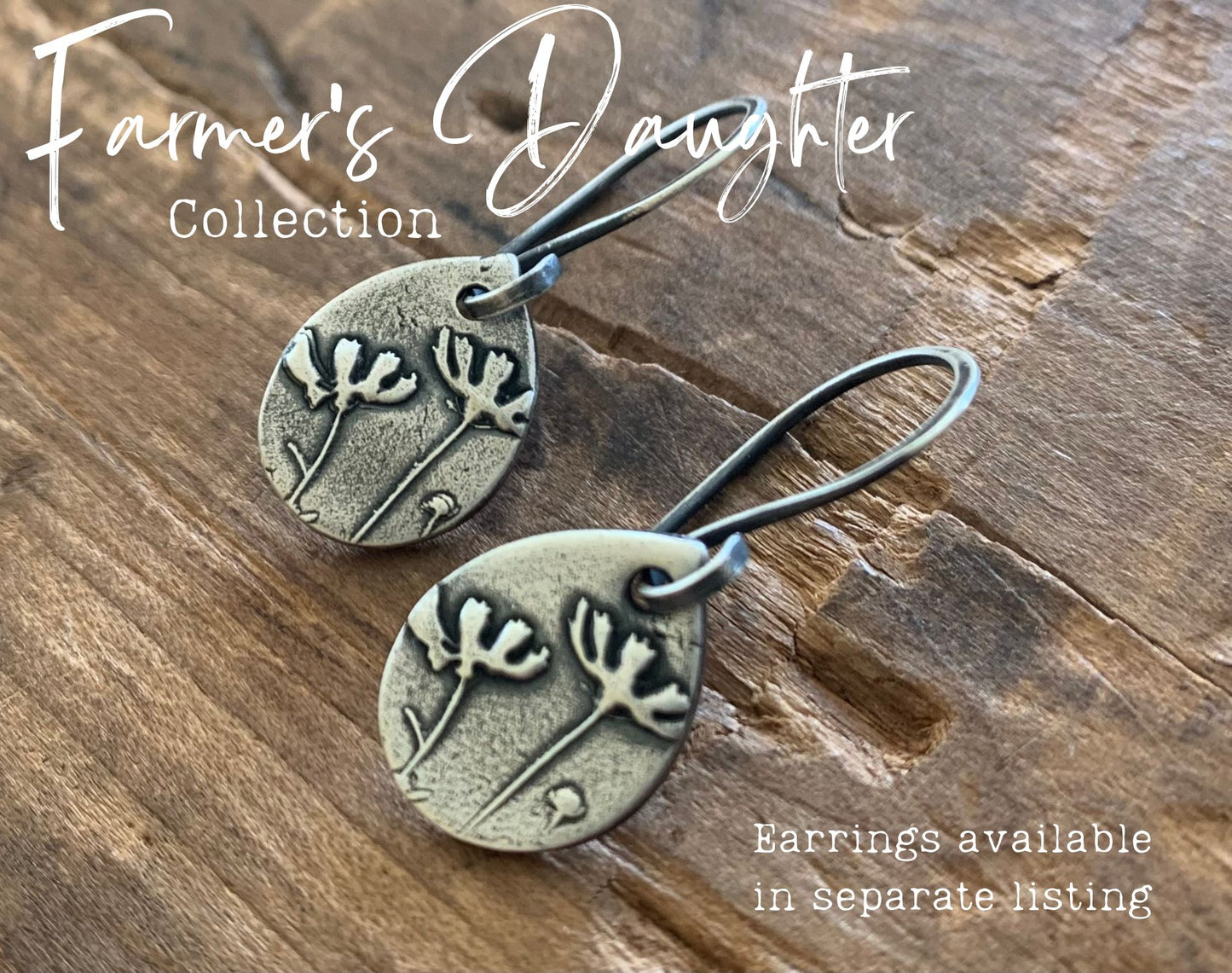 Farmer's Daughter Collection Earrings - Field. Handmade. Oxidized fine and sterling silver wire wrapped natural fossil coral dangle earrings