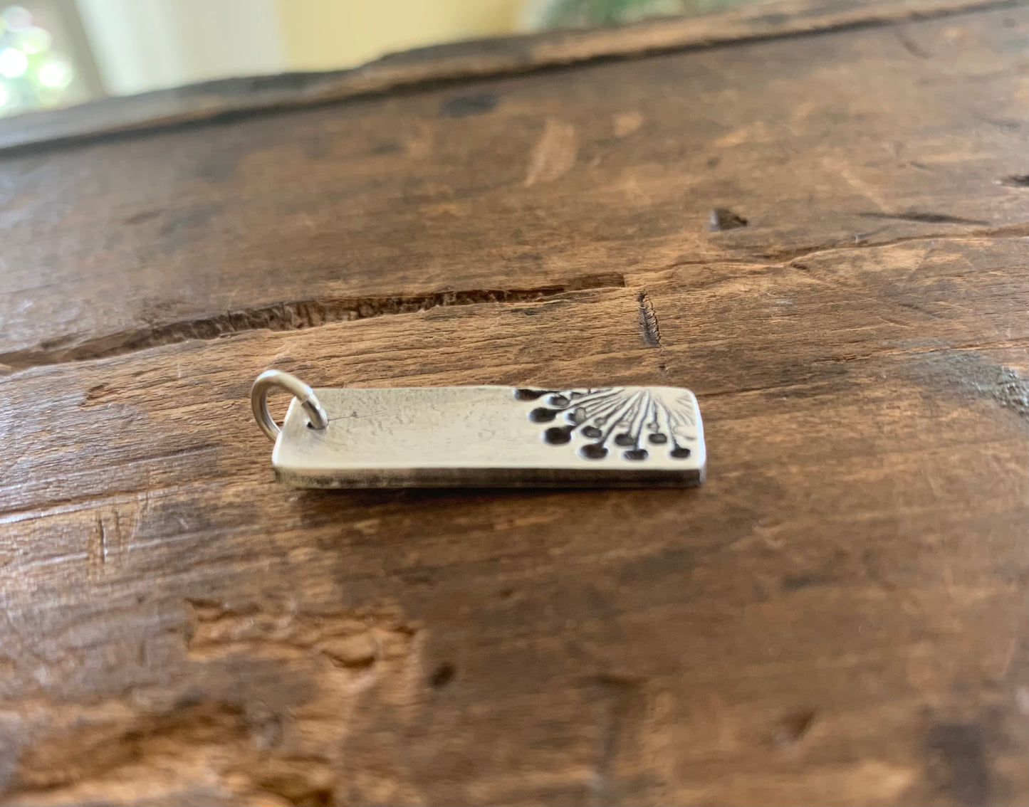 Wishful Pendant - Handmade. Oxidized fine and sterling silver.
