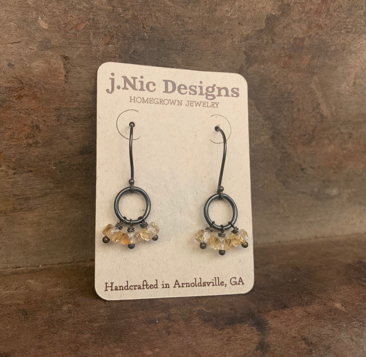 November Flurry Earrings - Handmade. Citrine. Sterling Silver Dangle Earrings