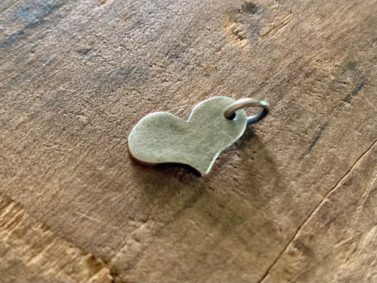 Hand Cut Heart Pendant - Handmade. Oxidized Fine Silver Heart Charm