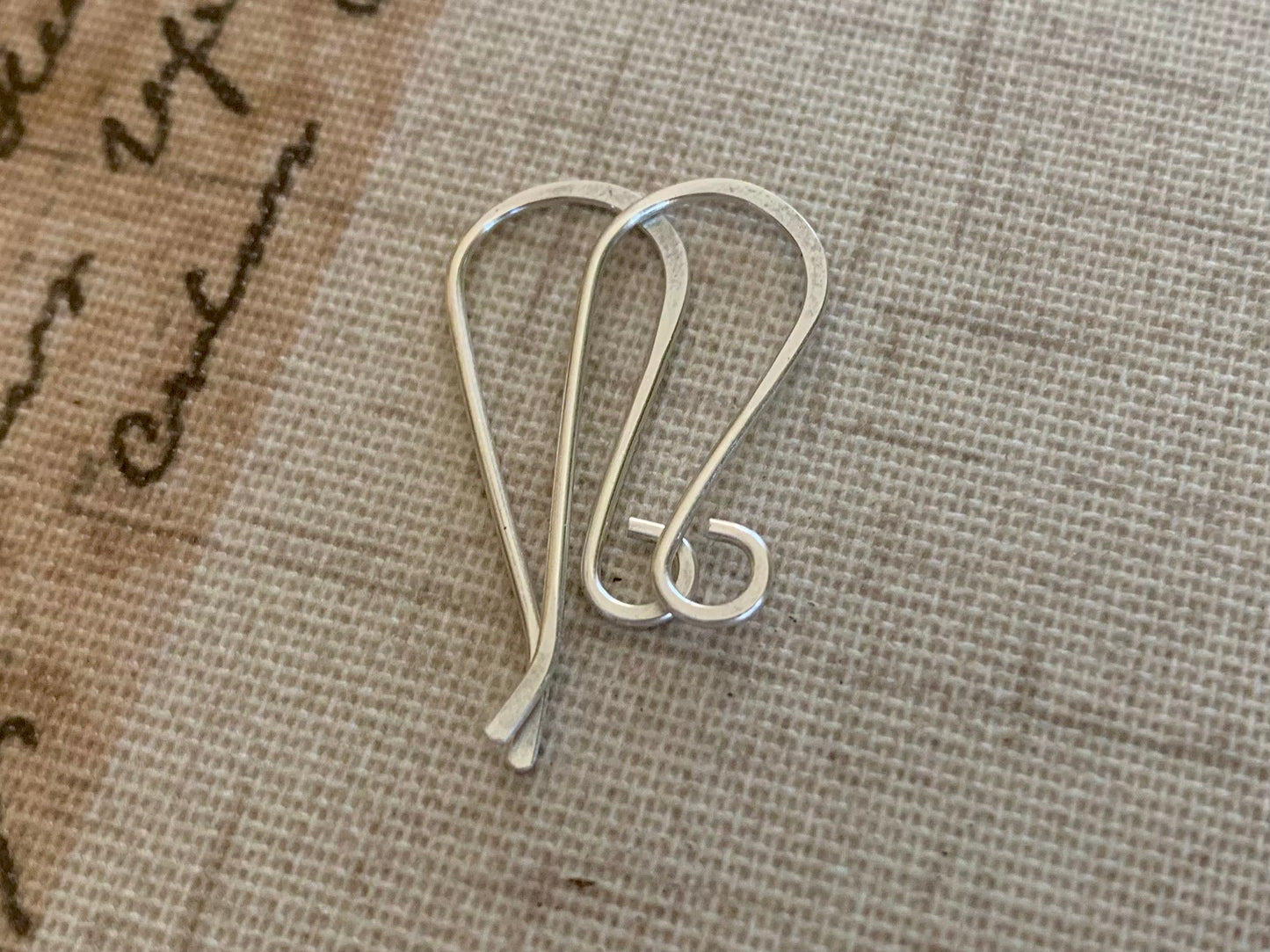 HEAVY 18 Gauge Solitaire Sterling Silver Earwires - Handmade. Hand forged