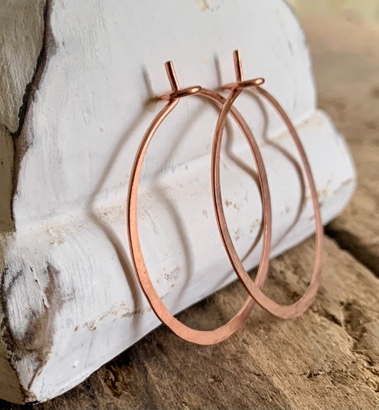 Copper Every Day Hoops - Handmade. Handforged