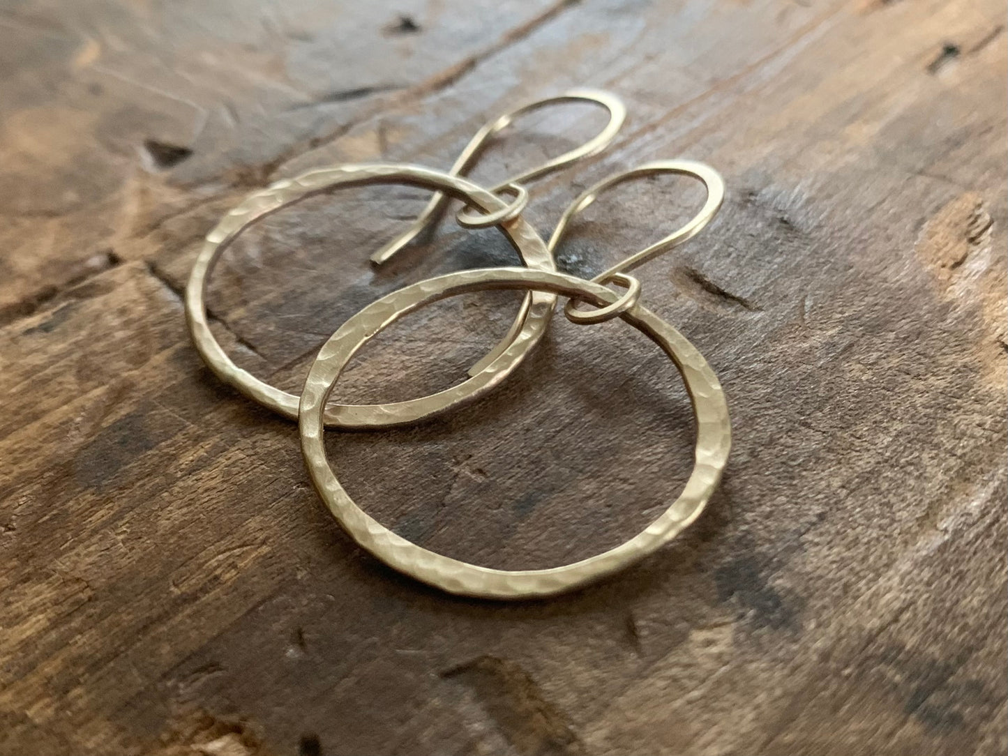 Mangly Lagom Earrings - Handmade. 14 kt YELLOW Goldfill dangle earrings. Choice of 3 sizes & 2 finishes.