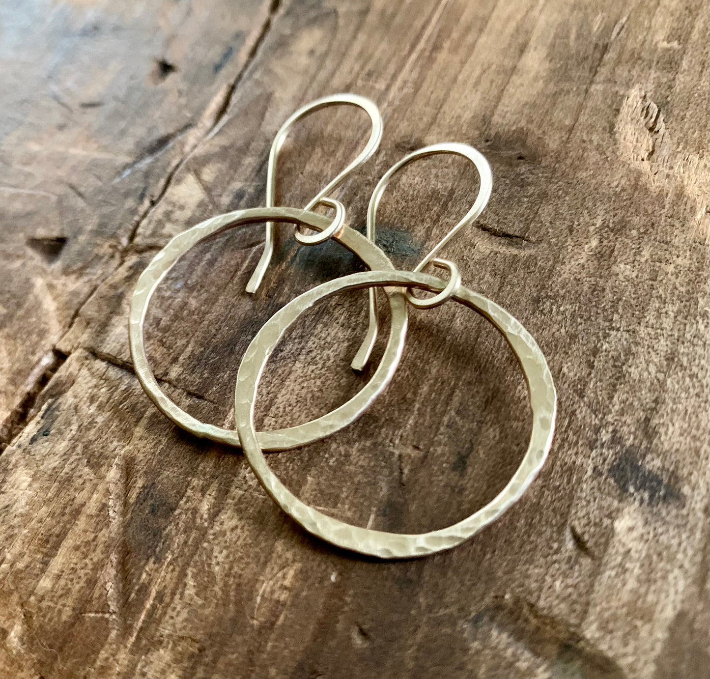 Mangly Lagom Earrings - Handmade. 14 kt YELLOW Goldfill dangle earrings. Choice of 3 sizes & 2 finishes.