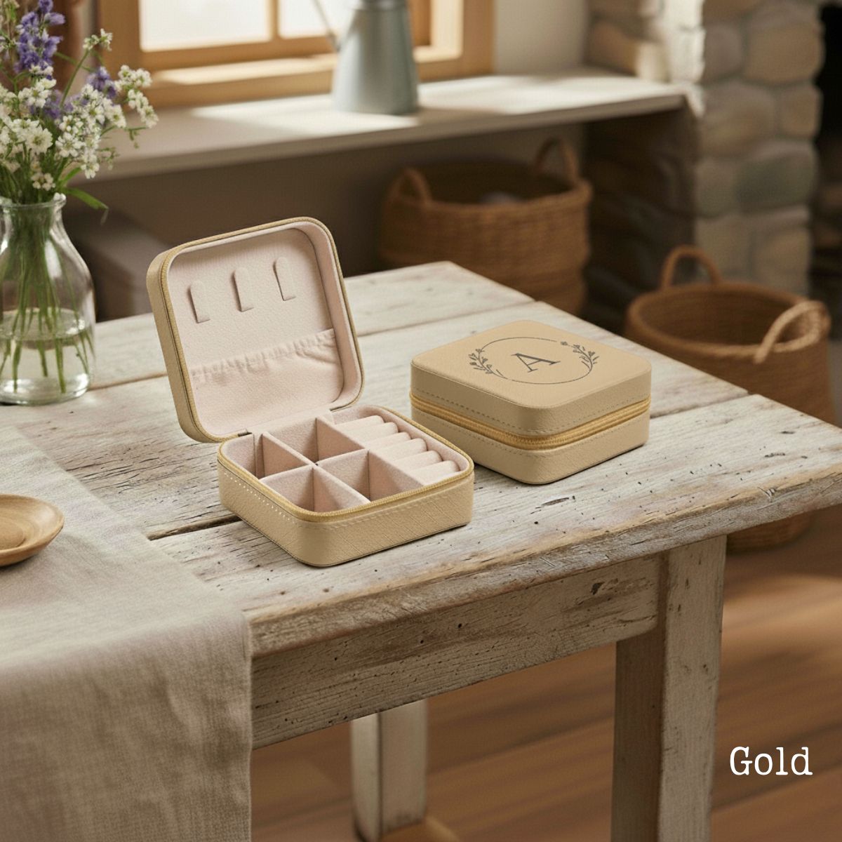 Custom Monogrammed Jewelry Travel Case