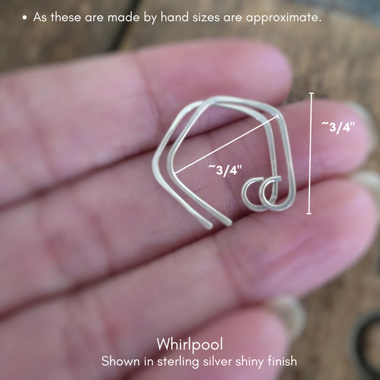 Whirlpool Sterling Silver Earwires - Handmade. Handforged. Shiny Finish.