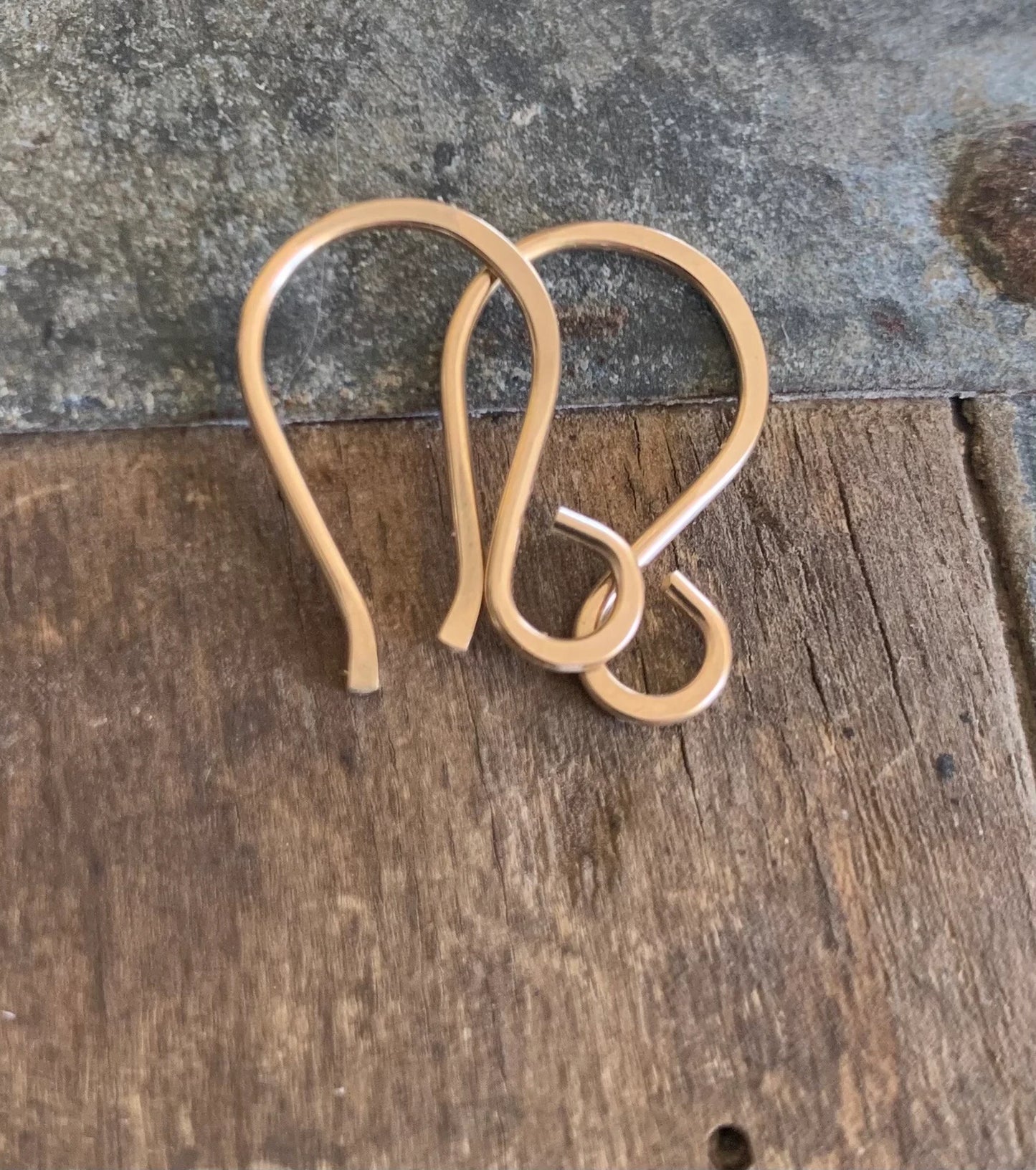 Heavy 18 gauge Twinkle 14kt Goldfill Earwires - Handmade. Handforged