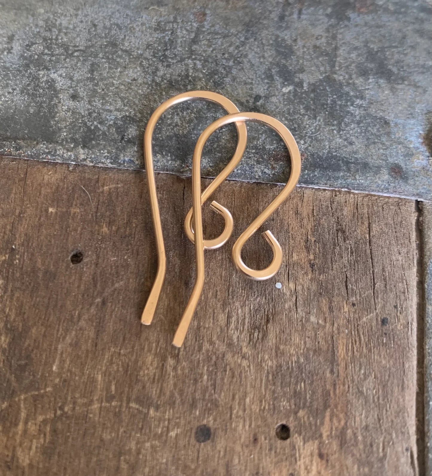 HEAVY 18 gauge Dandy 14kt Yellow or Rose Goldfill Earwires - Handmade. Handforged. Made to Order