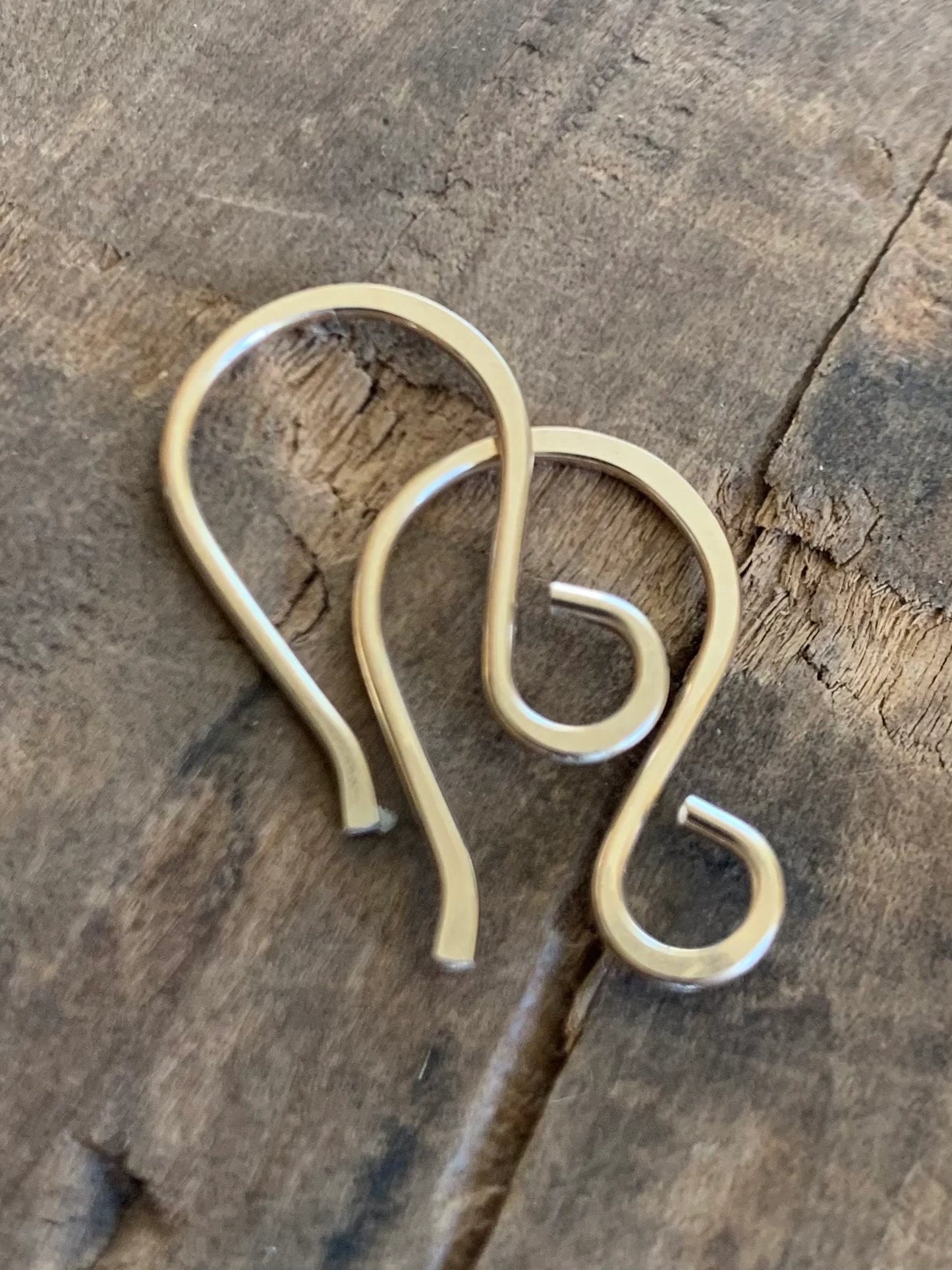 Heavy 18 gauge Twinkle 14kt Goldfill Earwires - Handmade. Handforged