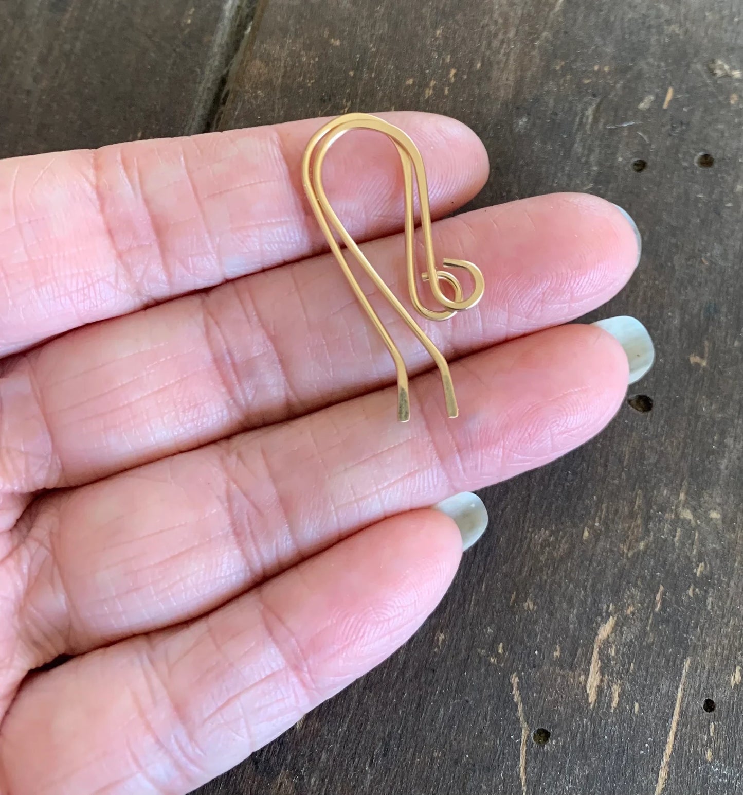 Heavy 18 gauge Solitaire 14kt Goldfill Earwires - Handmade. Handforged (Copy)