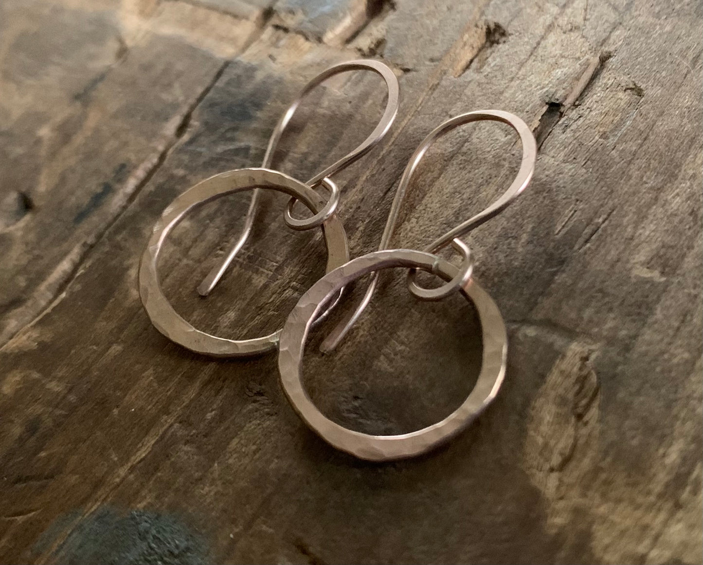 Mangly Lagom Earrings - Handmade. 14kt ROSE Goldfill dangle earrings. Choice of 3 sizes & 2 finishes.