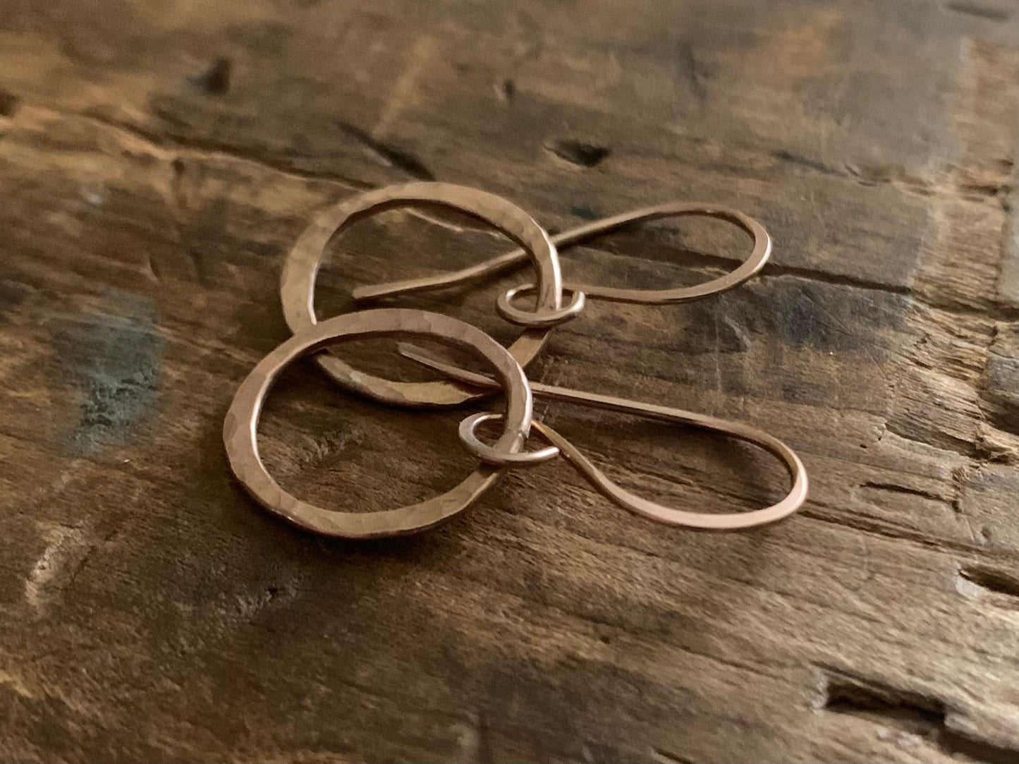 Mangly Lagom Earrings - Handmade. 14kt ROSE Goldfill dangle earrings. Choice of 3 sizes & 2 finishes.