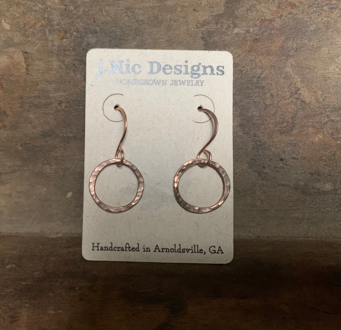 Mangly Lagom Earrings - Handmade. 14kt ROSE Goldfill dangle earrings. Choice of 3 sizes & 2 finishes.