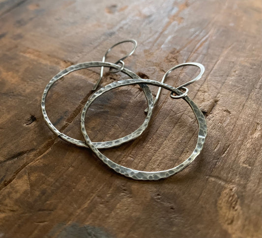 Mangly Lagom Earrings - Handmade. Sterling silver dangle earrings. Choice of 3 sizes & 4 finishes.