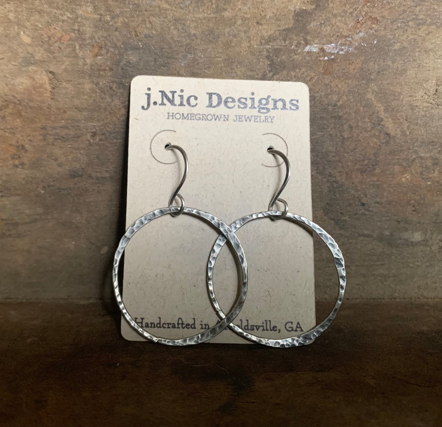 Mangly Lagom Earrings - Handmade. Sterling silver dangle earrings. Choice of 3 sizes & 4 finishes.