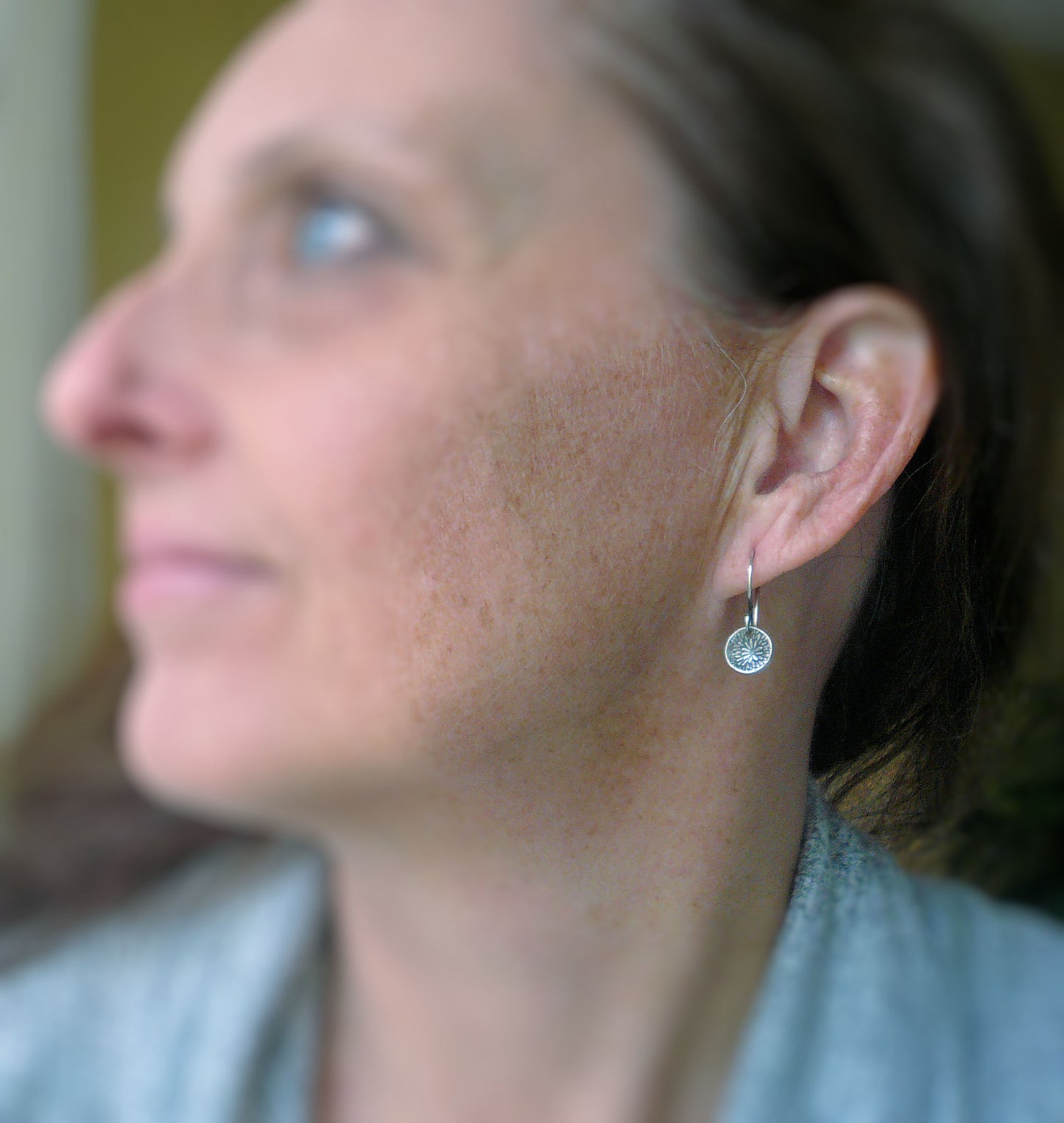 Bloom Earrings - Handmade. Oxidized fine and sterling silver dangle earrings