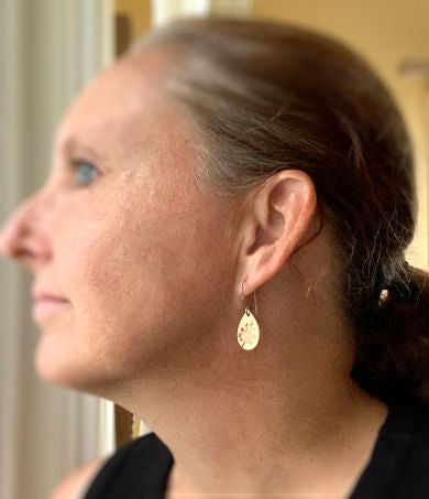 Fall Earrings - Handmade. Bronze and Oxidized sterling silver dangle earrings. Mixed Metal