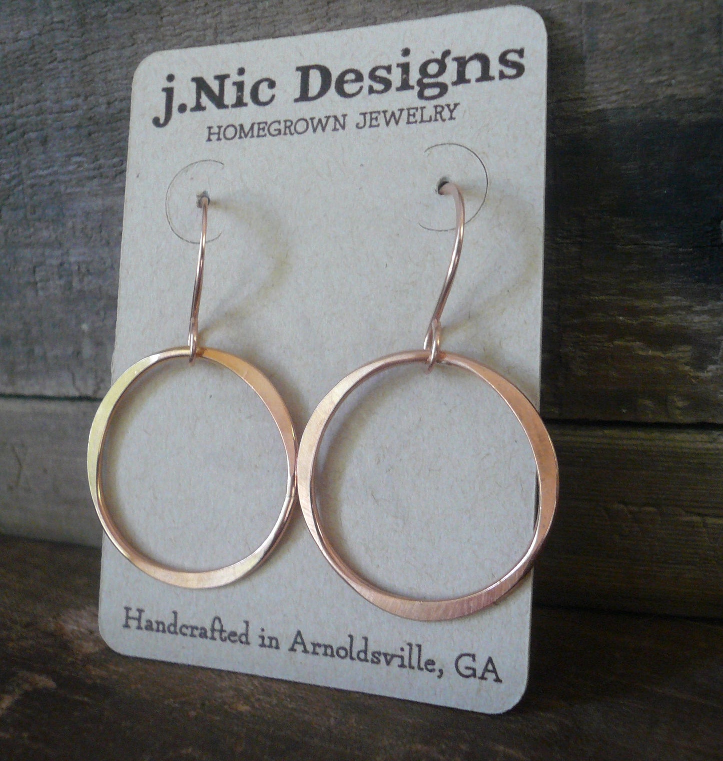 Lagom Earrings Medium in 14kt Rose or Yellow Goldfill- Handmade. Shiny or Matte/Satin Goldfill dangle earrings