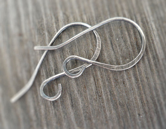 Solitaire Sterling Silver Earwires - Handmade. Oxidized and polished. Made to Order