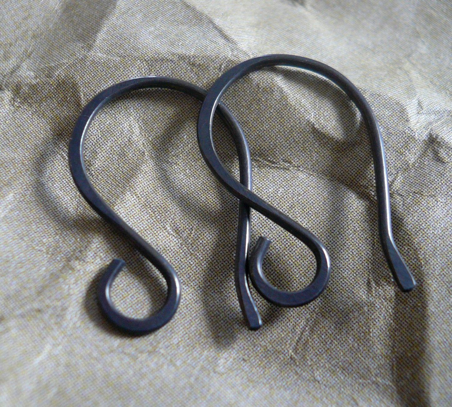 Twinkle Sterling Silver Earwires - Handmade. Handforged. Heavily Oxidized