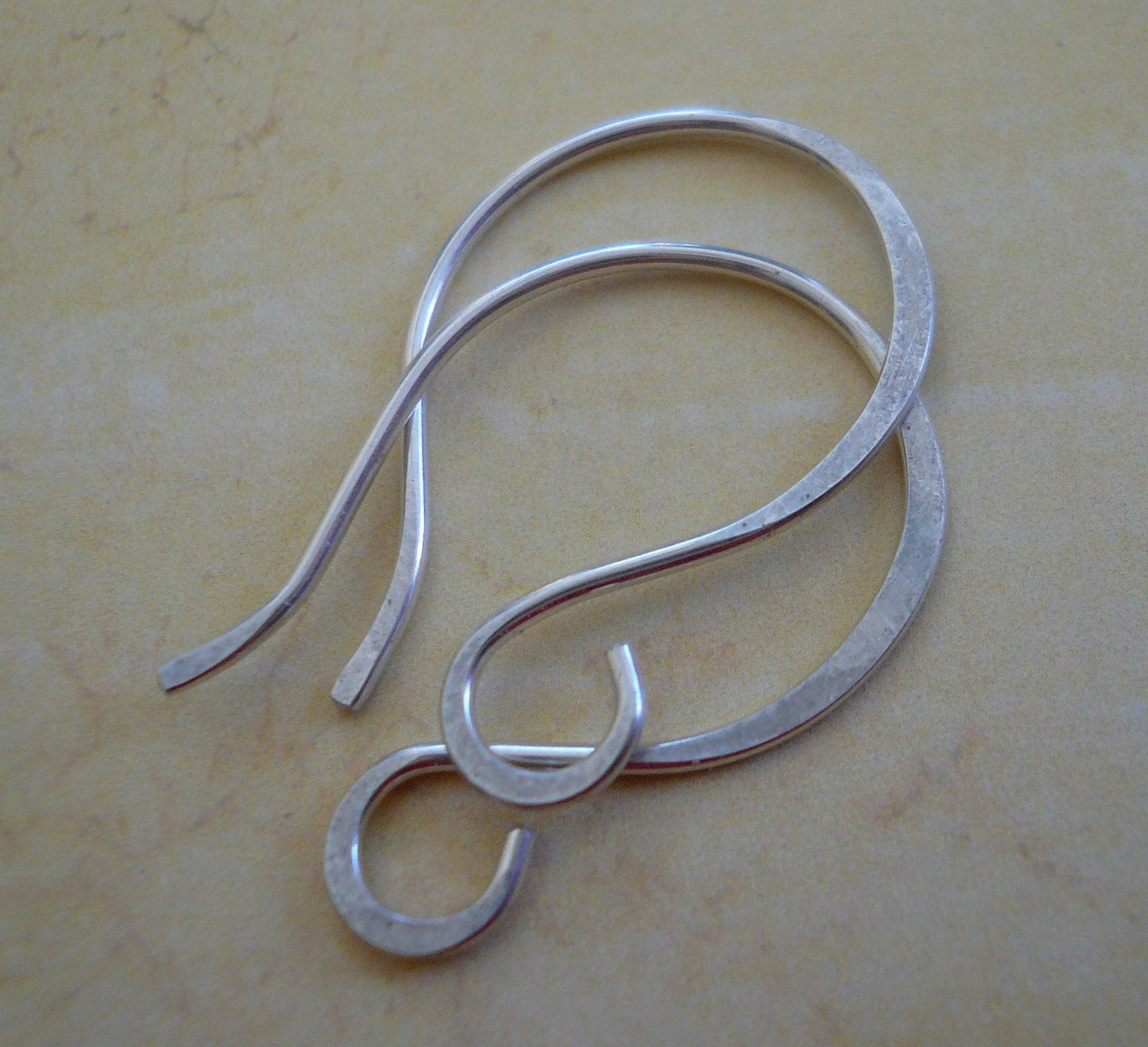 Large Twinkle Sterling Silver Earwires - Handmade. Handforged