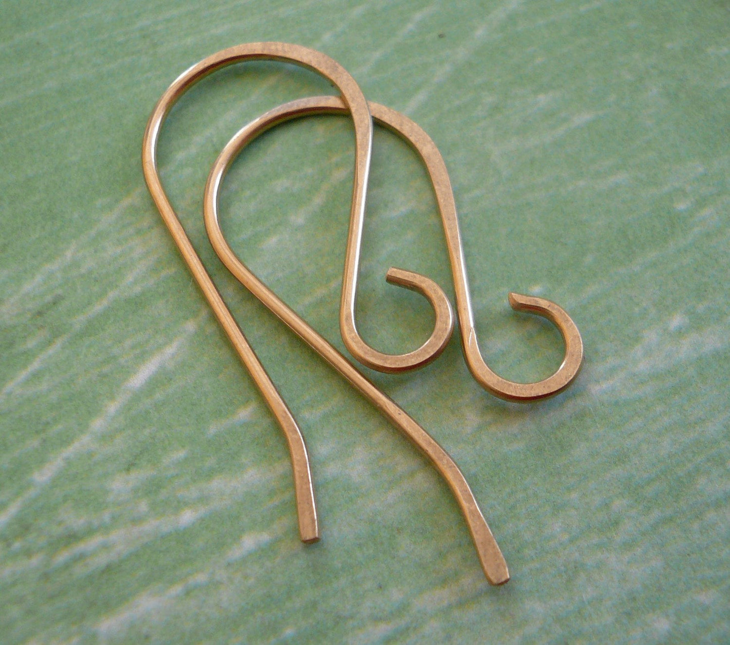 Solitaire 14kt Goldfill Earwires - Handmade. Handforged