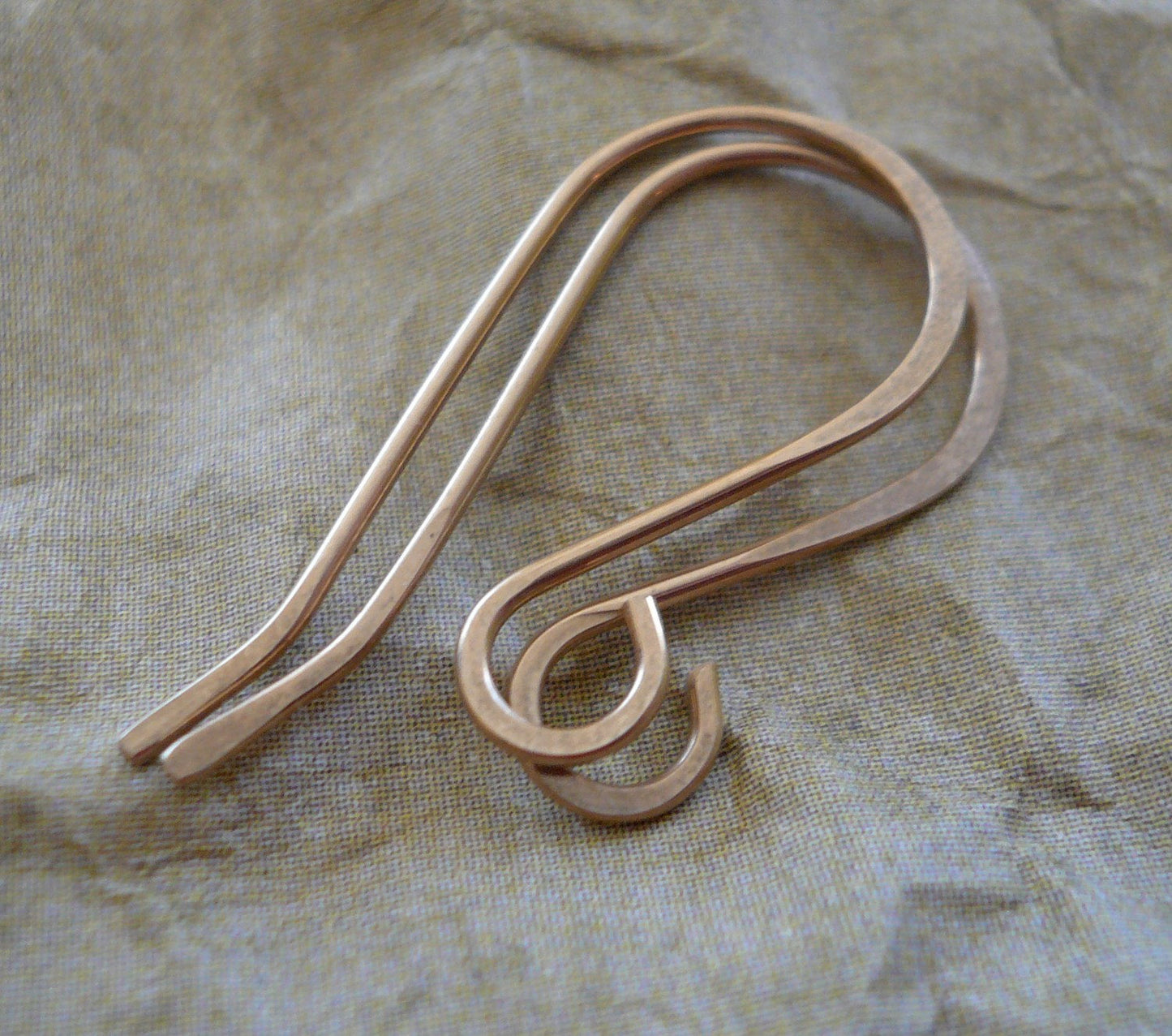 Solitaire 14kt Goldfill Earwires - Handmade. Handforged