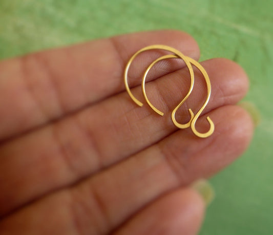 Large Solitude 14kt Rose Goldfill Earwires - Handmade. Handforged