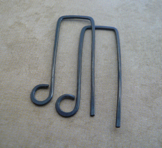 Millstone Sterling Silver Earwires - Handmade. Handforged. Heavily Oxidized