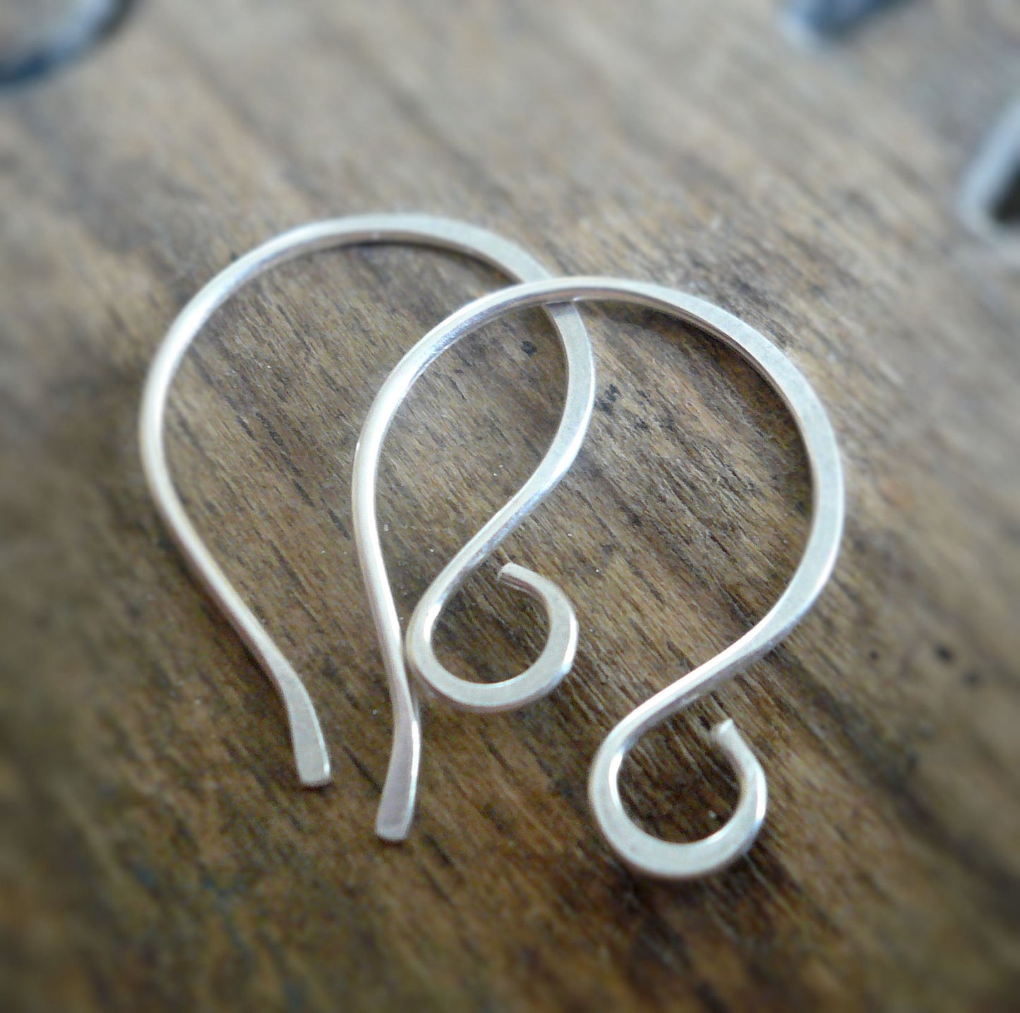 Large Twinkle Sterling Silver Earwires - Handmade. Handforged