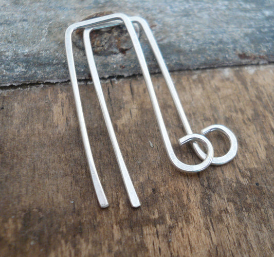 Millstone Sterling Silver Earwires - Handmade. Handforged