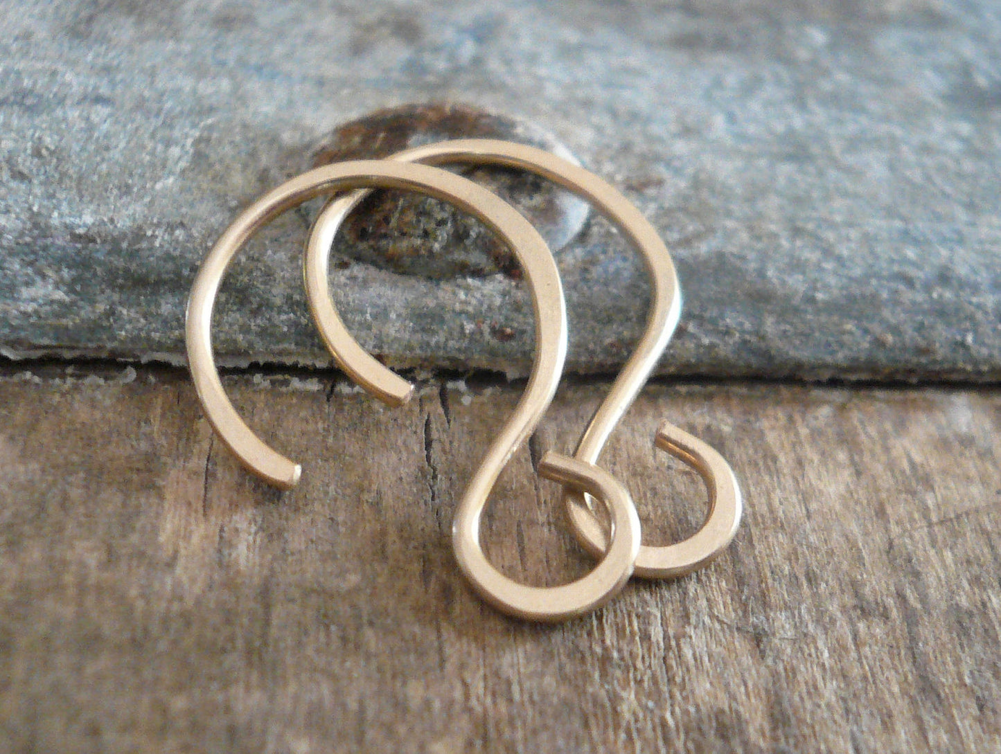 Solitude 14kt Goldfill Earwires - Handmade. Handforged