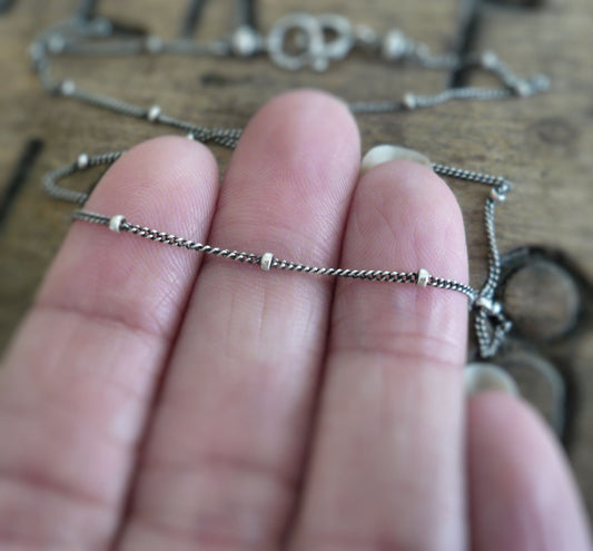 Necklace Design Your Own Series - Oxidized Sterling Silver Satellite Chain