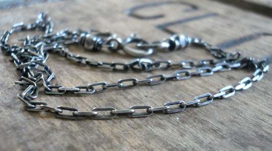 Necklace Design Your Own Series - Sterling Silver Elongated Cable Chain