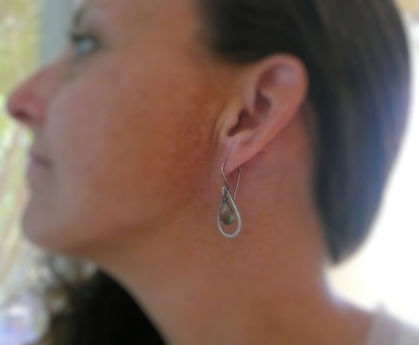 Medium Handforged Sterling Silver Tear Drops - Handmade. Hand forged. 22mm. 1 pair