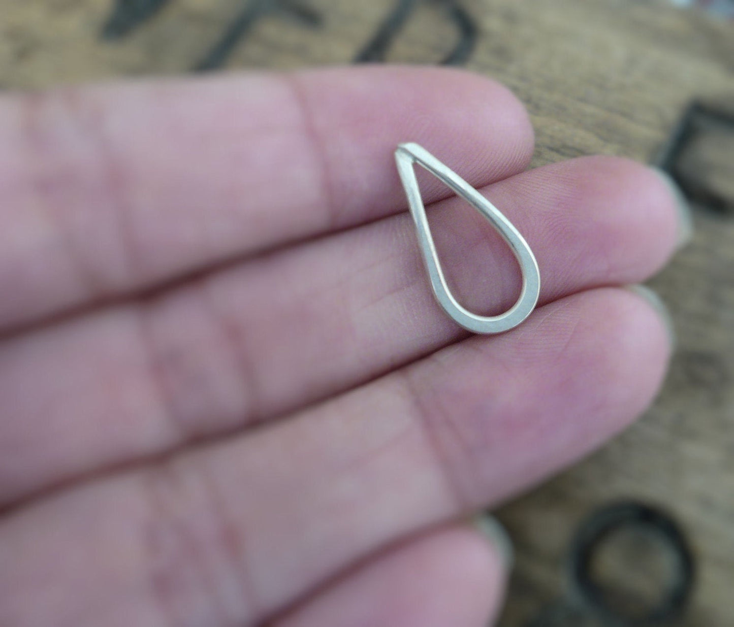 Small Hammered Oxidized Sterling Silver Tear Drops - Handmade. Hand forged. 17mm. 1 pair