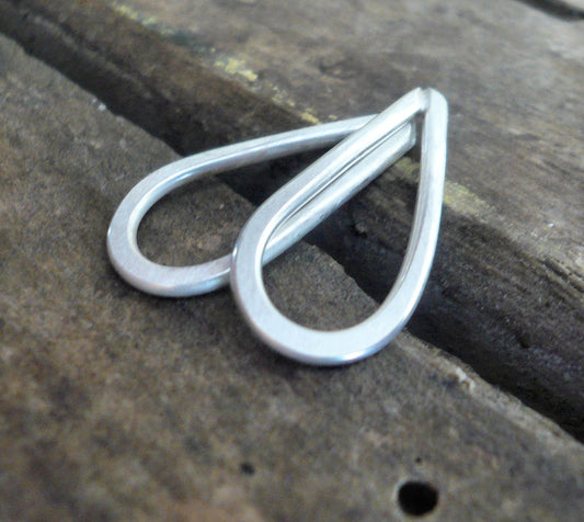 Small Handforged Sterling Silver Tear Drops - Handmade. Hand forged. 17mm.