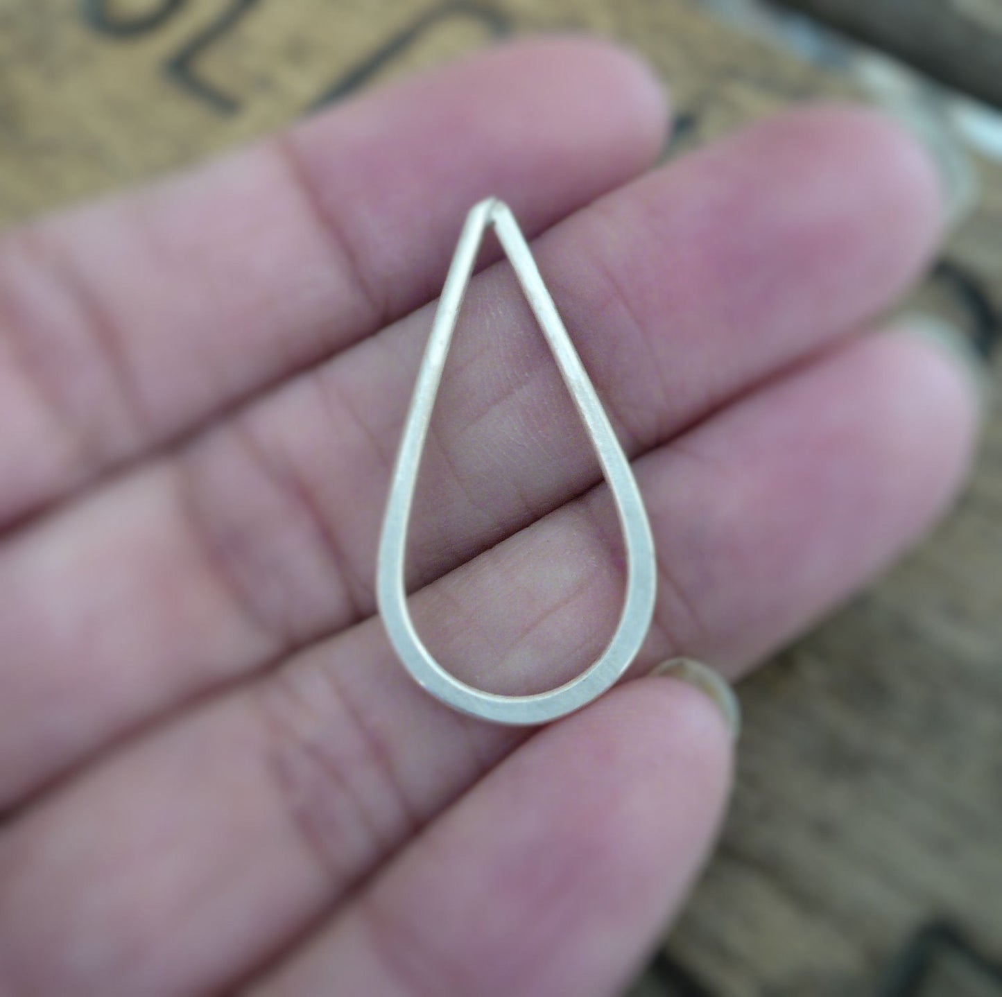 Large Hammered Oxidized Sterling Silver Tear Drops - Handmade. Hand forged. 27mm. 1 pair