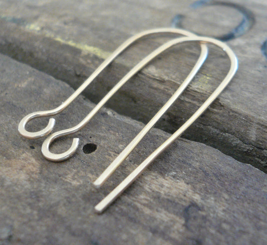 Minimalist 14kt Goldfill Earwires - Yellow or Rose Goldfill. Handmade. Handforged