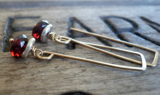Siren Earrings - Handmade. Mixed Metal. Fine Silver &14kt Goldfill
