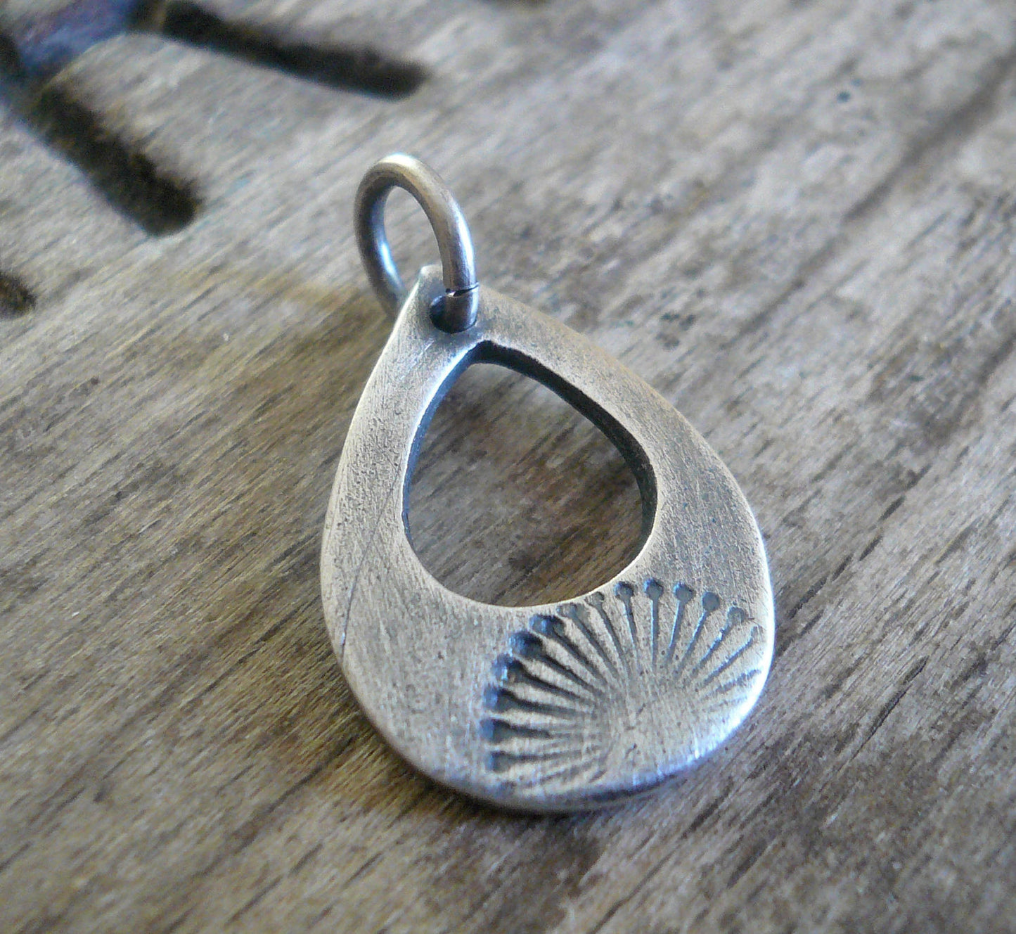 Daybreak Pendant - Handmade. Oxidized fine silver