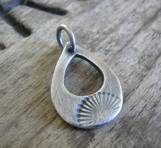 Daybreak Pendant - Handmade. Oxidized fine silver
