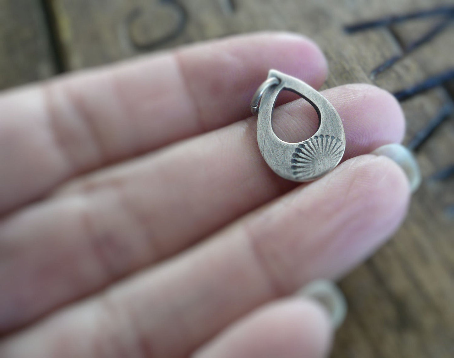 Daybreak Pendant - Handmade. Oxidized fine silver