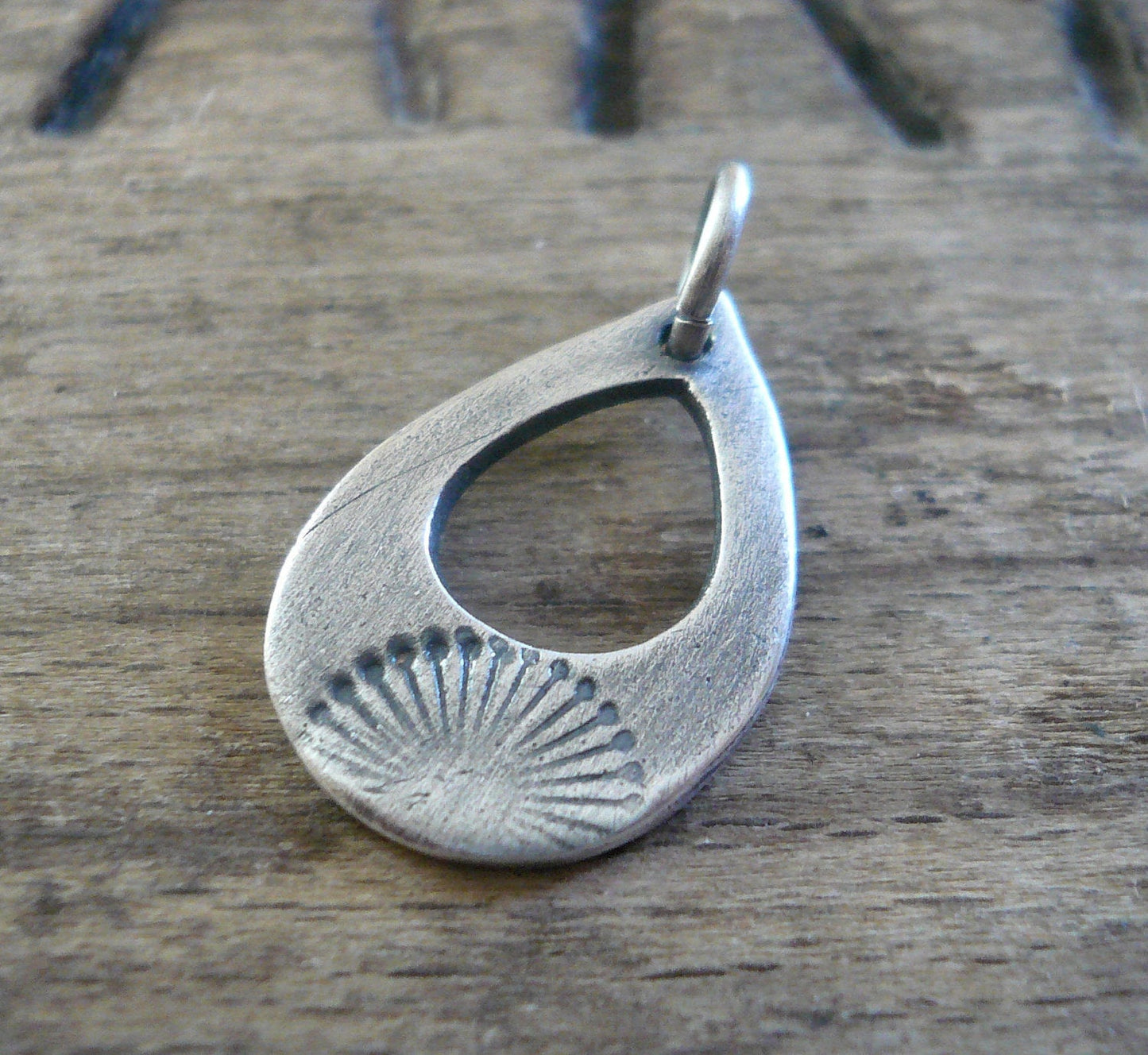 Daybreak Pendant - Handmade. Oxidized fine silver