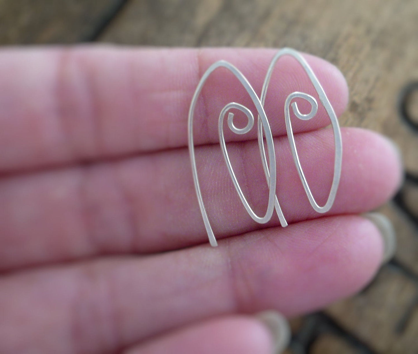 Furl Sterling Silver Earwires - Handmade. Handforged