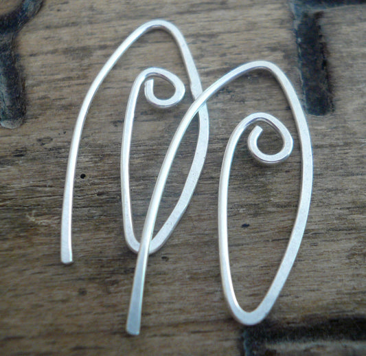 Furl Sterling Silver Earwires - Handmade. Handforged. Shiny Finish
