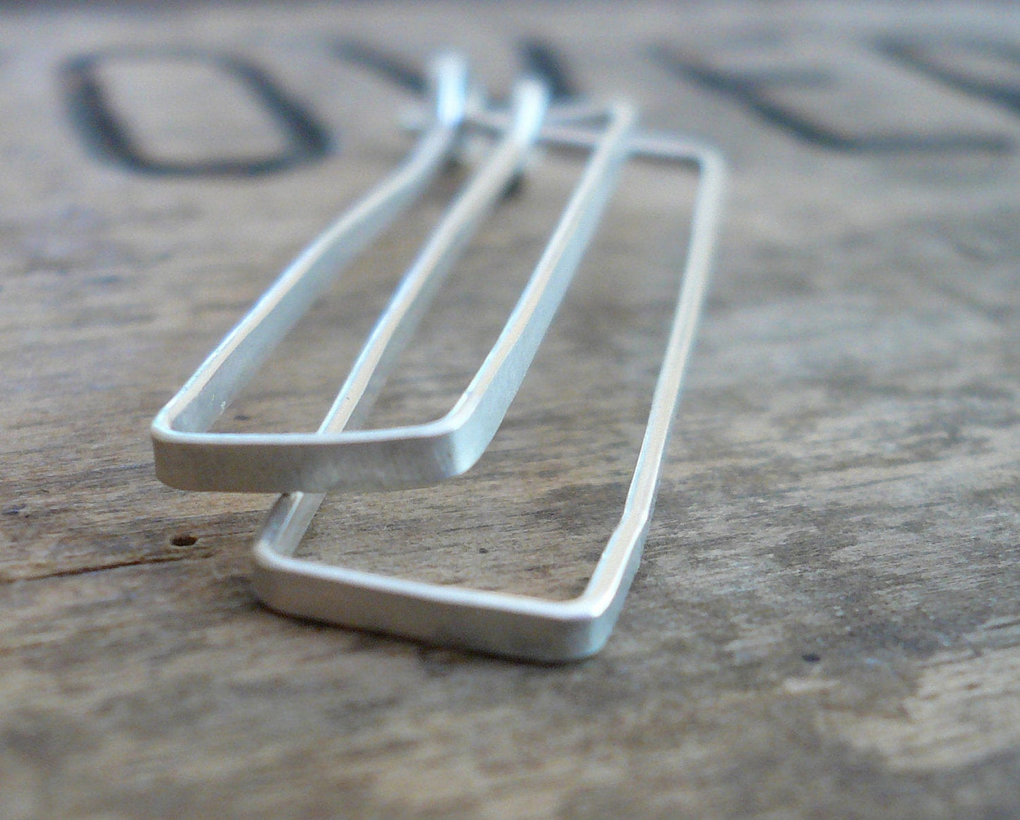 Svelte Hoops Medium - Handmade. Hand forged. Matte Sterling Silver Earrings