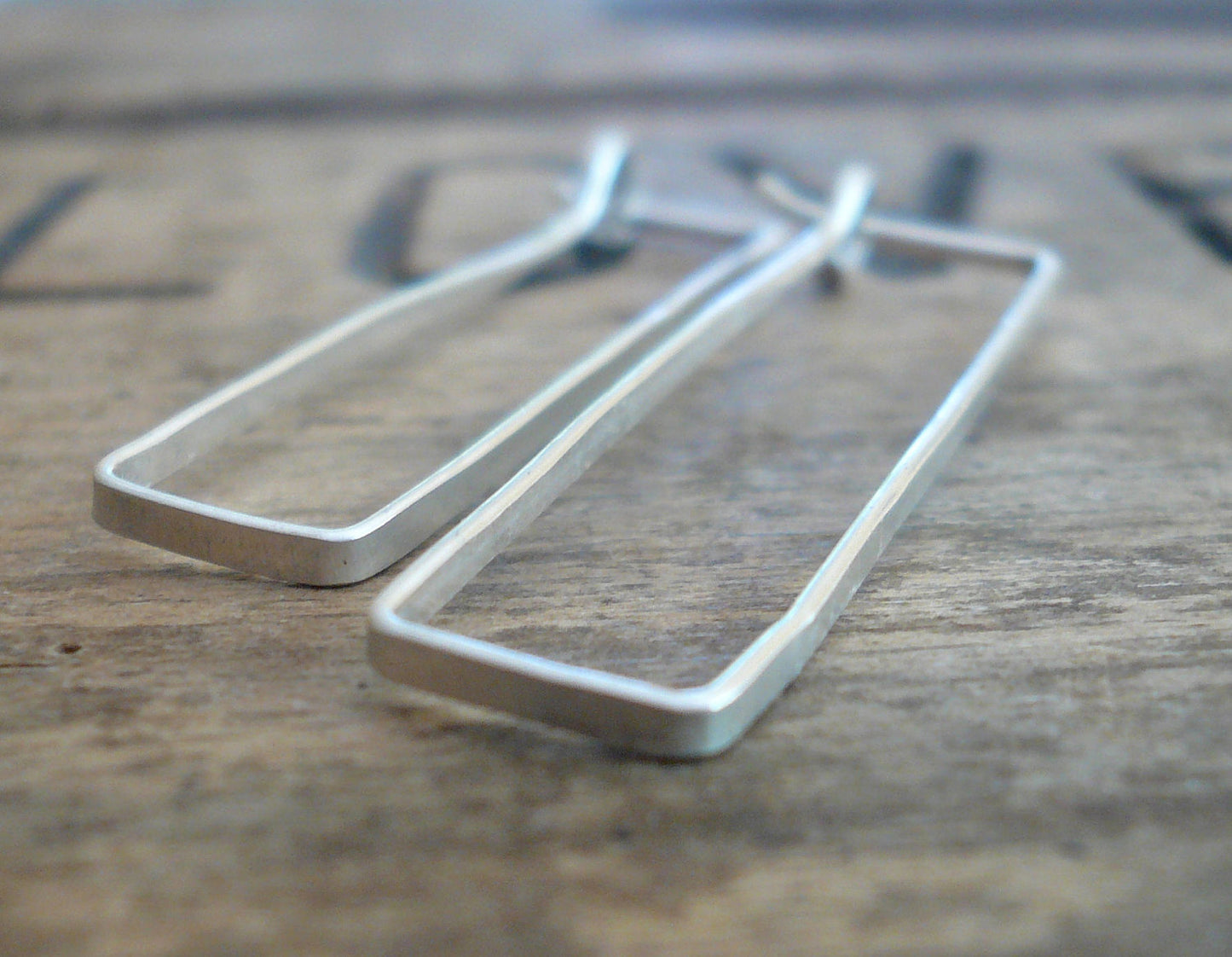 Svelte Hoops Medium - Handmade. Hand forged. Matte Sterling Silver Earrings