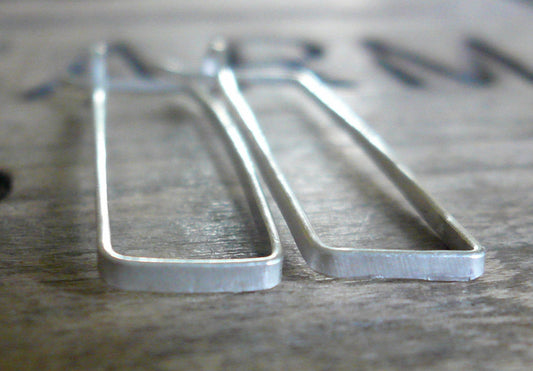 Svelte Hoops Medium - Handmade. Hand forged. Matte Sterling Silver Earrings